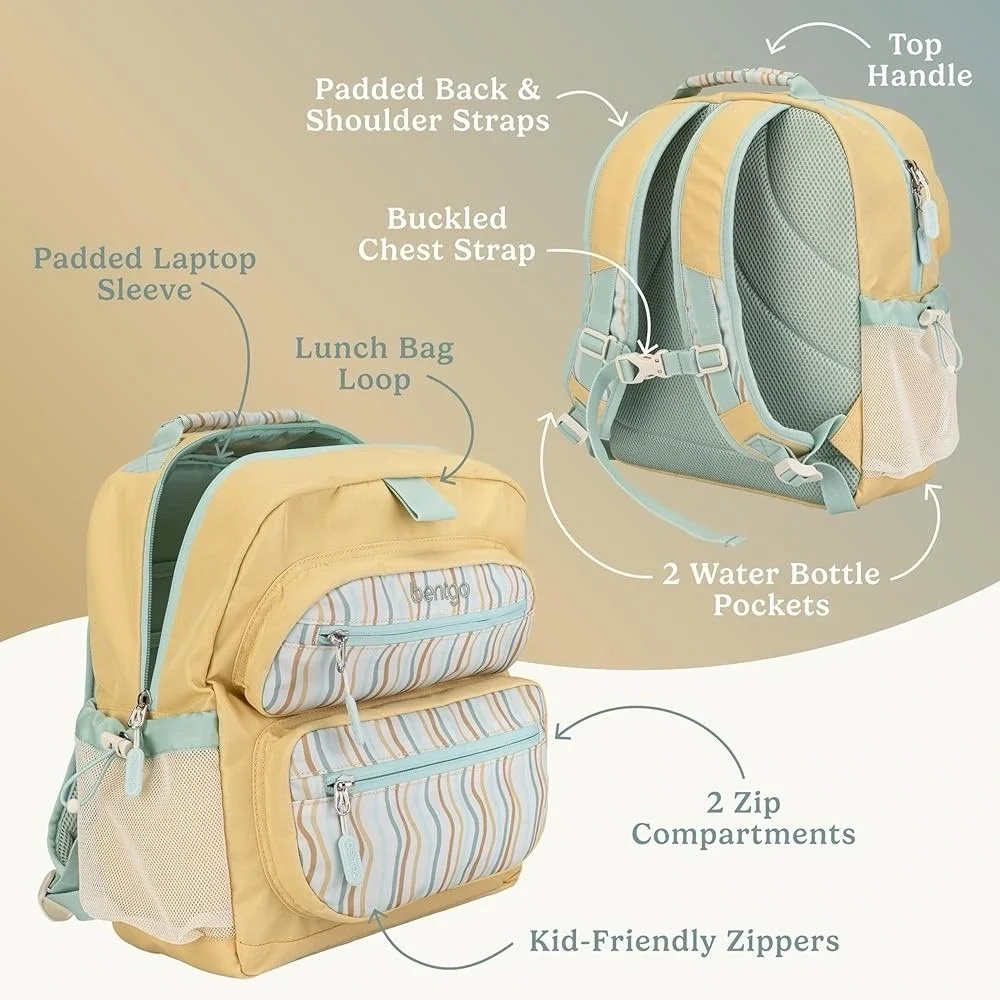 Bentgo Kids Backpack (Whimsy & Wonder Collection) - Lightweight 14'' for‎ School